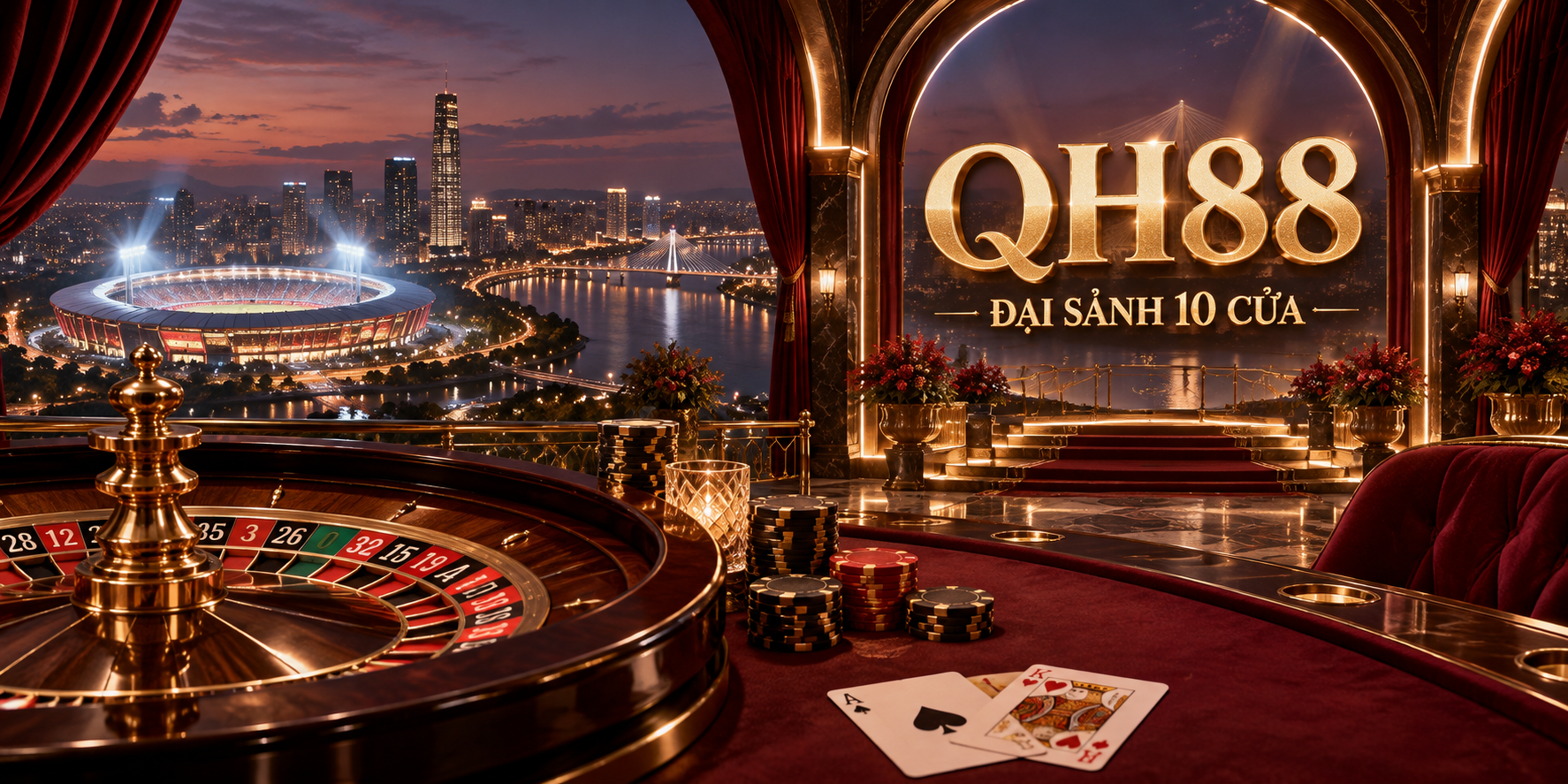 QH88 – Hình minh họa thương hiệu và sản phẩm giải trí